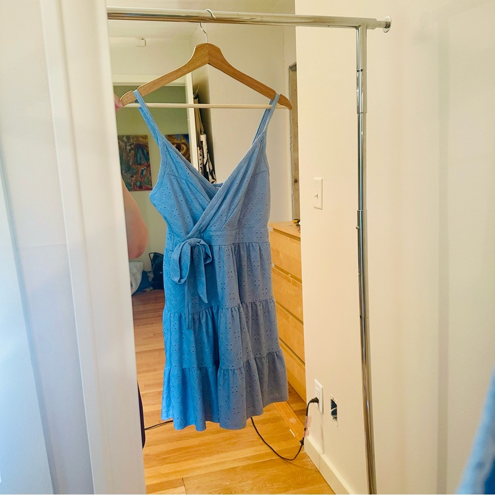 Blue Sleeveless Mini Dress